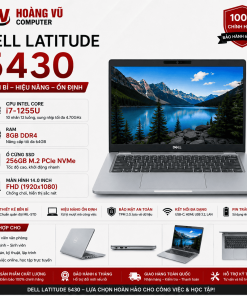 Dell Latitude 5430 i7-1255U RAM 8GB SSD 256GB Quảng Ngãi – laptop doanh nghiệp bền bỉ, hiệu năng ổn định tại Hoàng Vũ Computer.