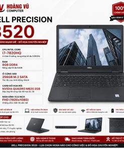 Dell Precision 3520 i7-7820HQ Quadro M620 Quảng Ngãi – workstation đồ họa bền bỉ, hiệu năng ổn định tại Hoàng Vũ Computer.