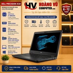 Dell Precision 3530 i7-8850H Quadro P600 4GB Quảng Ngãi – workstation đồ họa mạnh mẽ tại Hoàng Vũ Computer.
