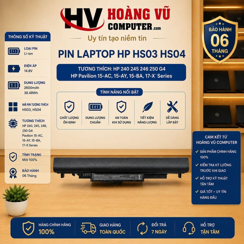 Pin HS03 HS04 cho HP 240 245 246 250 G4 HSTNN-LB6U HSTNN-LB6V