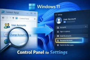 Cách tìm tính năng đã chuyển từ Bảng điều khiển sang Cài đặt trong Windows 11? | Hoàng Vũ Computer