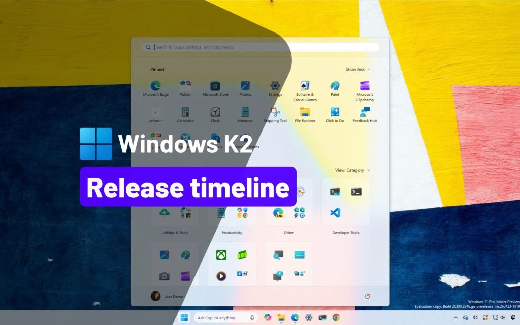 Lịch trình phát hành các tính năng và thay đổi của Windows K2 nhằm sửa lỗi Windows 11 | Hoàng Vũ Computer