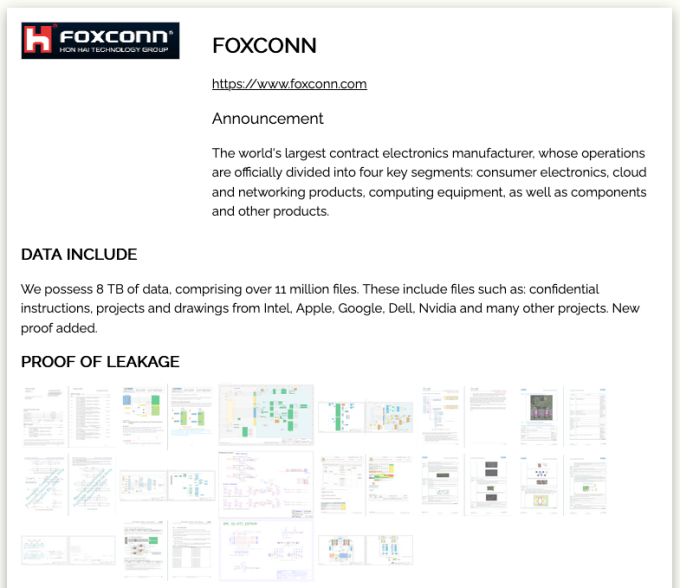 Tin tặc ransomware tuyên bố xâm nhập vào Foxconn, nhà sản xuất điện tử lớn cho Apple, Google và Nvidia | Hoàng Vũ Computer