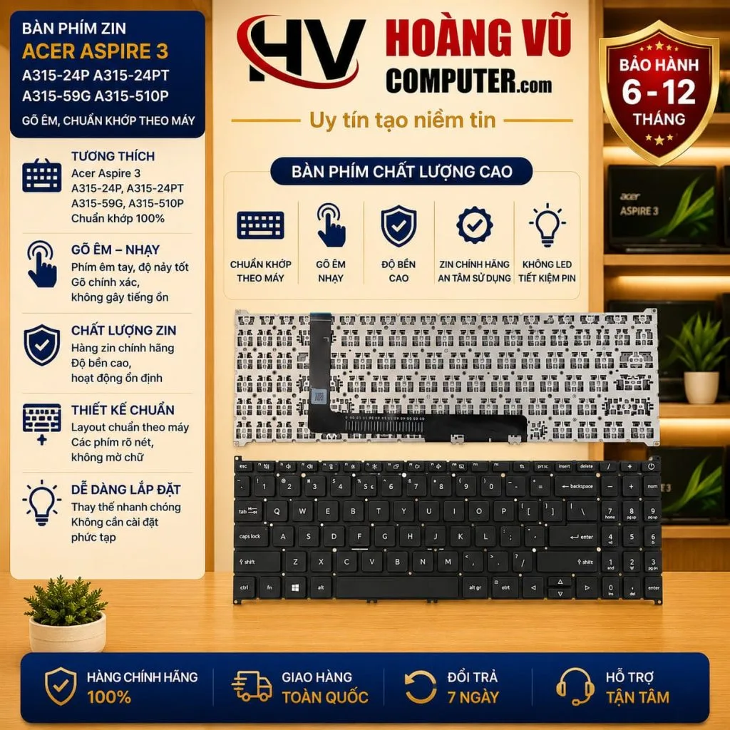 Ảnh thực tế Bàn Phím ZIN Acer Aspire 3 A315-24P A315-24PT A315-59G A315-510P