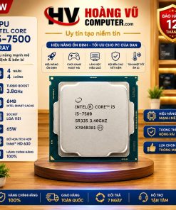 CPU Intel Core i5-7500 Tray 4 nhân 4 luồng, xung nhịp tối đa 3.8GHz, socket LGA1151, phù hợp PC văn phòng và gaming phổ thông. Có bán tại Hoàng Vũ Computer Quảng Ngãi.