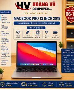 Macbook Pro 13 inch 2019 - Core i5 ,Ram 16GB, Ổ cứng SSD 256GB, Màn hình 13.3 inch - Hoàng Vũ Computer