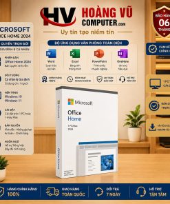 Microsoft Office Home 2024 bản quyền vĩnh viễn gồm Word, Excel, PowerPoint và OneNote. Chính hãng, kích hoạt bằng tài khoản Microsoft tại Hoàng Vũ Computer.