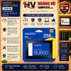 SSD ADATA SU650 256GB 2.5 inch SATA III sử dụng công nghệ 3D NAND, tốc độ đọc 520MB/s, ghi 450MB/s. Nâng cấp laptop và PC hiệu quả tại Hoàng Vũ Computer Quảng Ngãi.
