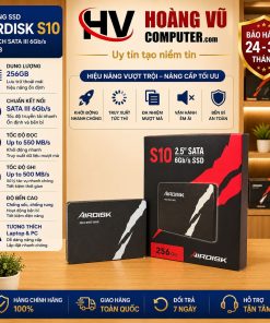 SSD AirDisk S10 256GB 2.5 inch SATA III ANSS10X256G-RNNNG giúp tăng tốc laptop và PC hiệu quả. Có bán tại Hoàng Vũ Computer Quảng Ngãi.