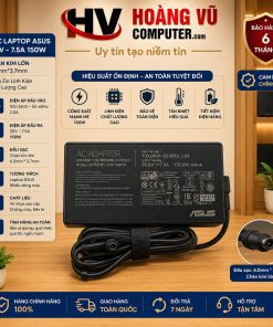 Mua ngay Sạc Laptop Asus 20V - 7.5A 150W chân kim lớn 6.0mm*3.7mm cho Asus TUF Gaming, ROG Strix giá tốt tại Hoàng Vũ Computer Quảng Ngãi. Bảo hành 1 đổi 1, tặng dây nguồn cao cấp.