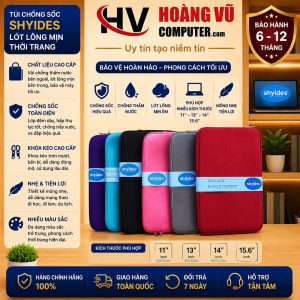 Túi chống sốc Shyides lót lông mịn cao cấp dành cho laptop, MacBook, iPad 11 inch, 13 inch, 14 inch, 15.6 inch. Thiết kế thời trang, chống trầy xước hiệu quả tại Hoàng Vũ Computer.