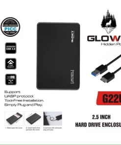Box ổ cứng di động Glowy USB 3.0 SATA III hỗ trợ SSD và HDD 2.5 inch, tốc độ truyền dữ liệu cao, thiết kế nhỏ gọn. Có bán tại Hoàng Vũ Computer Quảng Ngãi.