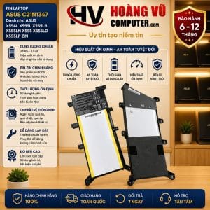 Pin Asus C21N1347 dành cho Asus X554L, X555L, X555LB, X555LN, X555LD, X555LP chất lượng cao, thời lượng ổn định, bảo hành uy tín tại Hoàng Vũ Computer Quảng Ngãi.