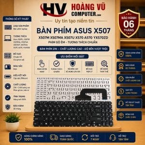 Bàn phím Asus X507 X507M X507MA X507U X570 A570 YX570ZD ZIN - Hoàng Vũ Computer