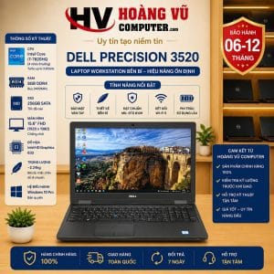 Dell Precision 3520 i7-7820HQ | RAM 8GB | SSD 256GB | 15.6 FHD - Hoàng Vũ Computer