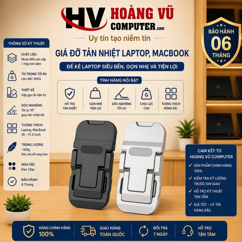 Giá Đỡ Tản Nhiệt Laptop, Macbook Di Động- Đế Kê Laptop Bằng Nhựa Siêu Bền