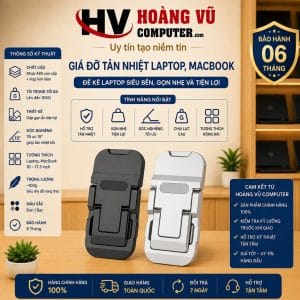 Giá đỡ tản nhiệt laptop, MacBook di động, thiết kế gọn nhẹ, chắc chắn, hỗ trợ lưu thông không khí và nâng máy tạo tư thế làm việc thoải mái.