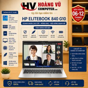 HP EliteBook 840 G10 Core i5-1345U | RAM 8GB | SSD 512GB NVMe | Màn 14.0 FHD+ - Hoàng Vũ Computer