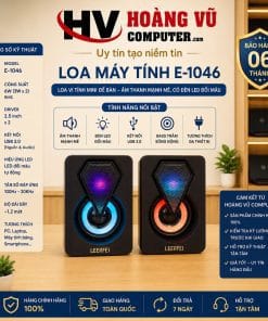 Loa máy tính E-1046, Loa vi tính mini để bàn âm thanh siêu trầm có đèn led đổi màu cực chất âm thanh mạnh mẽ - Hoàng Vũ Computer