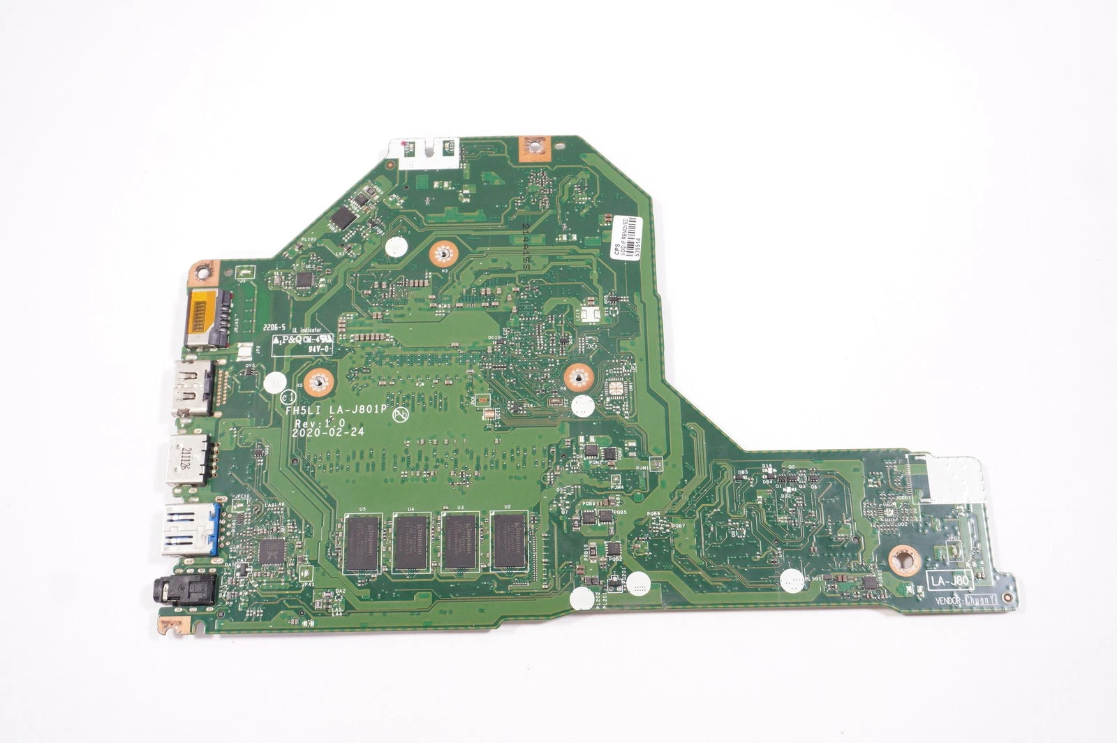 Mainboard Acer Aspire A315-56 FH5LI LA-J801P SRGKG chính hãng, dùng chung A315-54, hỗ trợ sửa chữa laptop không lên nguồn, mất hình, lỗi mainboard.