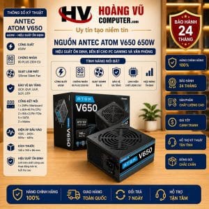 Nguồn Antec Atom V650 - 650W - Hoàng Vũ Computer
