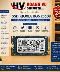 Ổ SSD Kioxia BG5 256GB KBG50ZNT256G chuẩn PCIe 4.0 x4 NVMe M.2 2242, thiết kế nhỏ gọn, phù hợp nâng cấp laptop và máy tính mini.