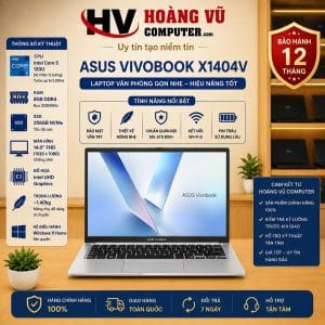 ASUS VivoBook X1404V Core 5 120U RAM 8GB SSD 256GB 14 Inch FHD Win 11 - Hoàng Vũ Computer