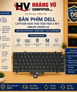 Bàn Phím Dell Latitude 5420 7420 7520 7420 2-in-1 08MJ5F CW3R5 US - Hoàng Vũ Computer