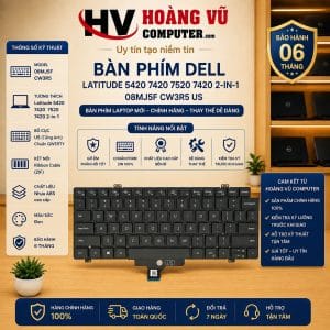 Bàn Phím Dell Latitude 5420 7420 7520 7420 2-in-1 08MJ5F CW3R5 US - Hoàng Vũ Computer