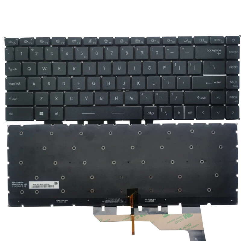 Bàn phím MSI Modern 14 15 MS-14D3, MS-14D2, MS-14D1, MS-14DK, MS-1551 chuẩn US có đèn nền trắng. Thay thế bàn phím MSI bị liệt, lỗi hoặc vào nước.
