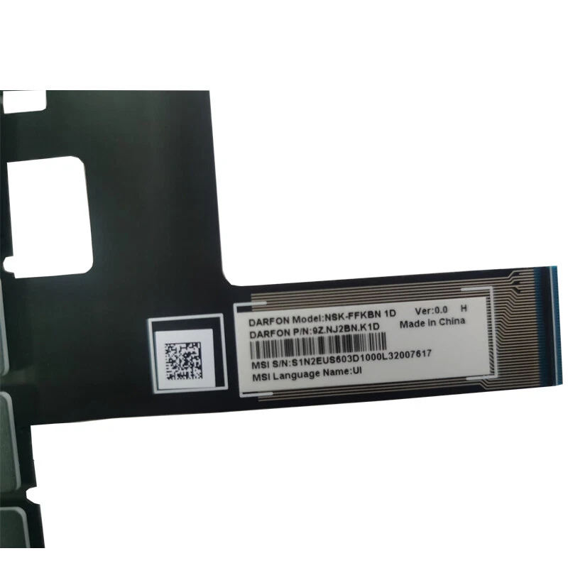 Bàn phím MSI Modern 14 15 MS-14D3, MS-14D2, MS-14D1, MS-14DK, MS-1551 chuẩn US có đèn nền trắng. Thay thế bàn phím MSI bị liệt, lỗi hoặc vào nước.