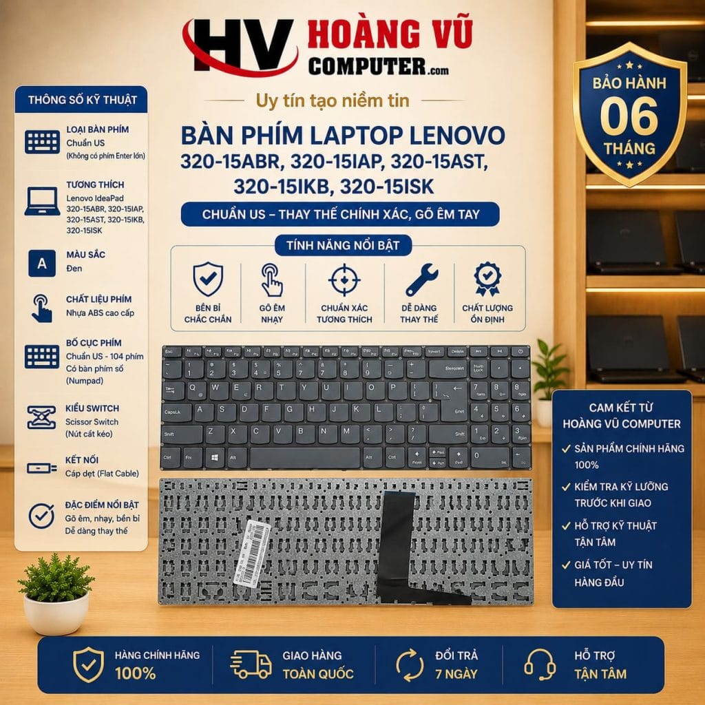 Bàn phím Lenovo IdeaPad 320-15ABR 320-15IAP 320-15AST 320-15IKB 320-15ISK US