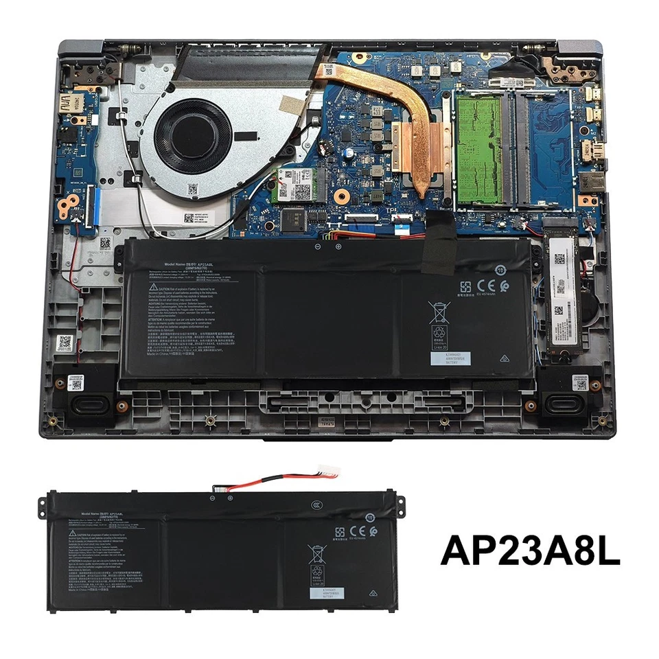 Mặt lưng và độ hoàn thiện của Pin AP23A8L AP23ABL AP23A5L AP23A7L Acer Aspire 3 A315-24P A317-55P Go 15 AG15-31P