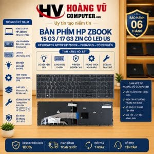 Bàn Phím HP ZBook 15 G3 17 G3 ZIN US Có LED Backlit - Hoàng Vũ Computer