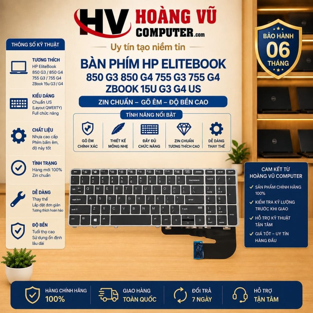Bàn phím HP EliteBook 850 G3 850 G4 755 G3 755 G4 ZBook 15u G3 G4 US Zin