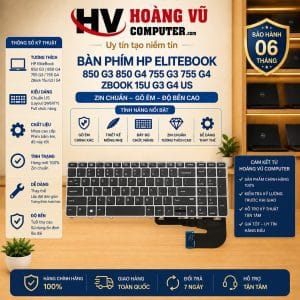 Bàn phím HP EliteBook 850 G3, 850 G4, 755 G3, 755 G4, ZBook 15u G3 G4 US Zin. Thay bàn phím liệt, chạm, mất phím hoặc vào nước, hỗ trợ kiểm tra đúng mẫu.