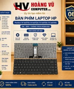 Bàn phím Laptop HP Pavilion 14-bs011la, 14-bs012la, 14-bs013la, 14-bs014la ZIN màu đen. Thay thế bàn phím bị liệt, chạm, mất phím, vào nước hoặc bấm không ăn.