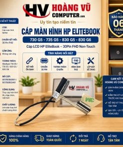 Cáp màn hình HP EliteBook 730 G5, 735 G5, 830 G5, 830 G6 mã 6017B0892601, 6017B0892401 chuẩn 30Pin FHD không cảm ứng. Dùng thay cáp LCD bị đứt, chớp, sọc hoặc mất hình.