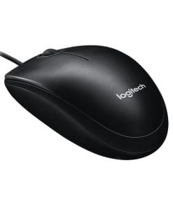 Chuột Logitech B100 Black 910-006605 kết nối USB có dây, cảm biến quang khoảng 1000 DPI, 3 nút, thiết kế dùng được cả hai tay. Phù hợp văn phòng, học tập, PC và laptop.