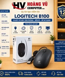Chuột Logitech B100 Black 910-006605 USB Có Dây 1000 DPI - Hoàng Vũ Computer