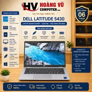 Dell Latitude 5430 i5-1245U Ram 8GB SSD 256GB Màn 14.0 inch FHD - Hoàng Vũ Computer