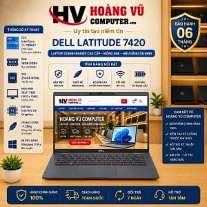 Dell Latitude 7420 i7-1185G7 Ram 16GB SSD 256GB Màn 14.0 inch FHD - Hoàng Vũ Computer