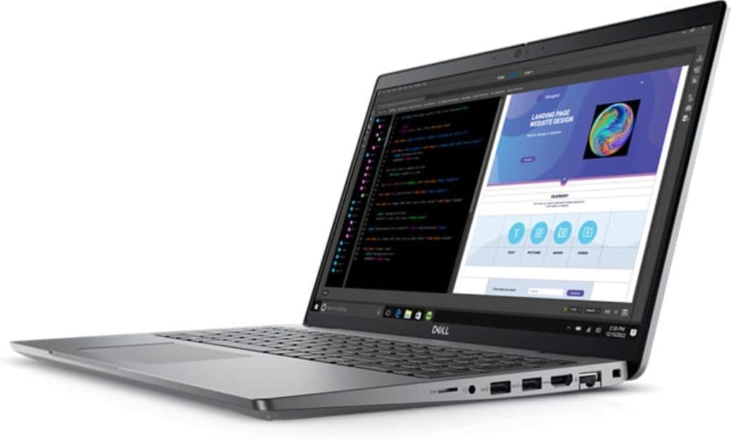 Khu vực bàn phím / cổng kết nối của Dell Precision 3580 i7-1370P Ram 8GB (D5) SSD 512GB RTX A500 4GB 15.6 FHD