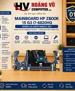 Mainboard HP ZBook 15 G3 Core i7-6820HQ, board APW50 LA-C381P, Part Number 848221-001. Dùng thay main ZBook bị chập, mất nguồn, không lên hình hoặc hư hỏng nặng.