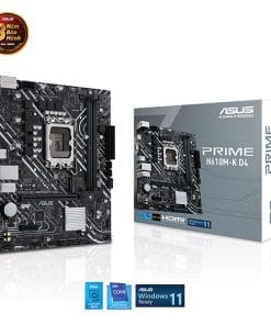Mainboard ASUS PRIME H610M-K D4 chính hãng, chipset Intel H610, socket LGA1700, RAM DDR4, hỗ trợ SSD M.2, LAN Gigabit. Phù hợp lắp PC văn phòng, học tập, bán hàng và gaming phổ thông.