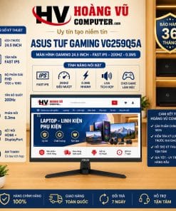 Màn hình ASUS TUF Gaming VG259Q5A 24.5 inch Full HD Fast IPS 200Hz, phản hồi 0.3ms, có loa, HDMI và DisplayPort. Phù hợp gaming FPS, eSports, văn phòng và giải trí.