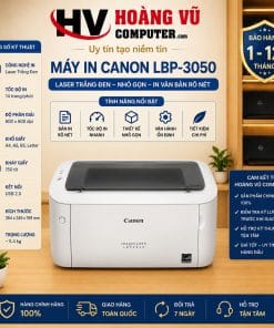 Máy in Canon LBP-3050 Laser trắng đen nhỏ gọn, phù hợp in Word, Excel, PDF, hợp đồng, biểu mẫu và tài liệu A4 cho văn phòng, kế toán, cửa hàng, gia đình và học tập.