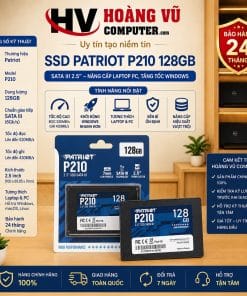 Ổ cứng SSD Patriot P210 128GB chuẩn 2.5 inch SATA III 6Gb/s, phù hợp nâng cấp laptop và PC từ HDD, cài Windows, Office, máy văn phòng, kế toán và bán hàng.