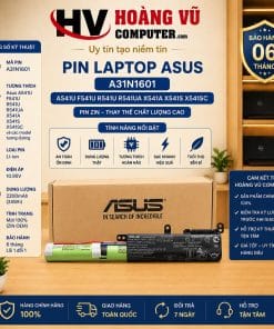 Pin A31N1601 cho ASUS A541U, F541U, R541U, R541UA, X541A, X541S, X541SC. Pin laptop thay thế khi pin chai, tụt nhanh, không sạc, tắt máy khi rút nguồn hoặc pin phồng.