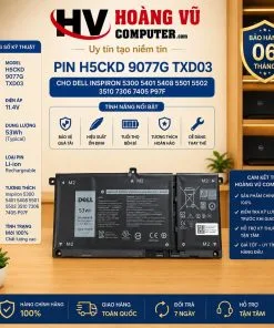 Pin Dell H5CKD 9077G TXD03 dùng cho Inspiron 5300, 5401, 5408, 5501, 5502, 3510, 7306, 7405 P97F. Pin thay thế khi chai, phồng, hỏng hoặc không giữ điện.